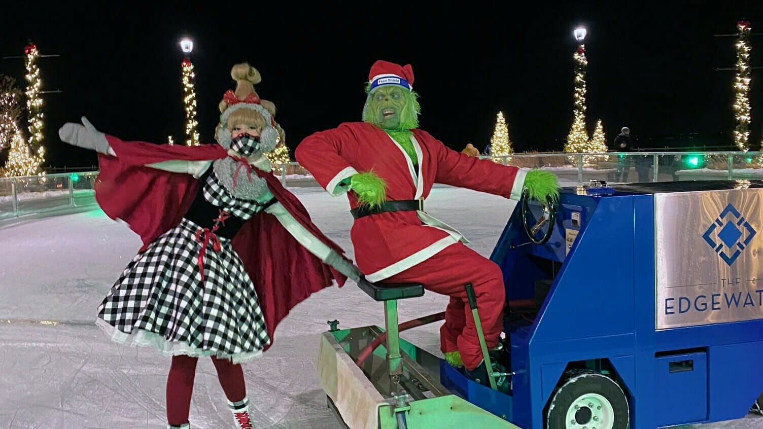 The Grinch on a zamboni